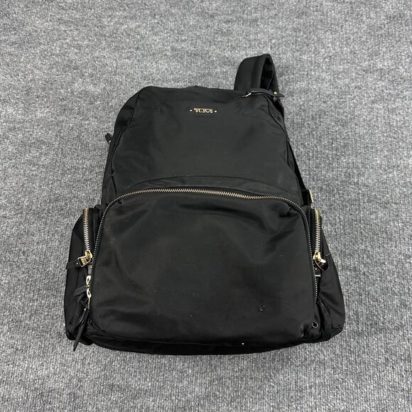 Tumi Calais Black Nylon Voyageur Tech Laptop Backpack Casual Travel Collage - Picture 2 of 16